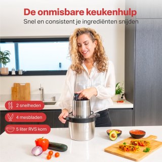 AoraKitchen Hakmolen 5L Elektrisch 2000W 2 Snelheden