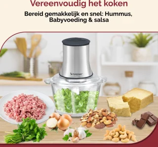Beper P102ROB001 Elektrische Hakmolen 1.5L RVS