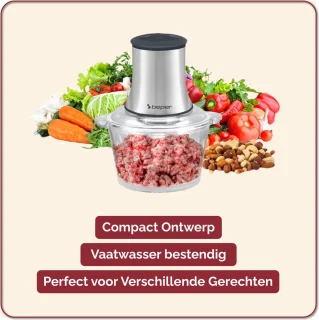 Beper P102ROB001 Elektrische Hakmolen 1.5L RVS