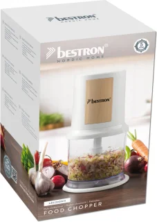 Bestron AKC200NH Hakmolen Wit/Imitatiehout 500 ml