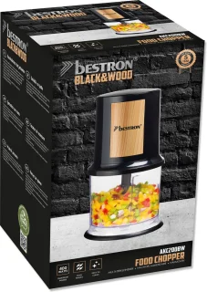 Bestron Hakmolen 500ml 400W Zwart/Hout