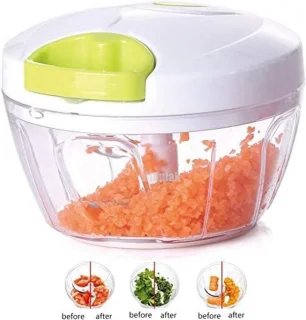 BORVAT Groentesnijder met Trekkoord 500ml RVS Hakmolen Wit