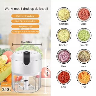 Wat vinden we goed aan de Elektrische groentesnijder 250 ml