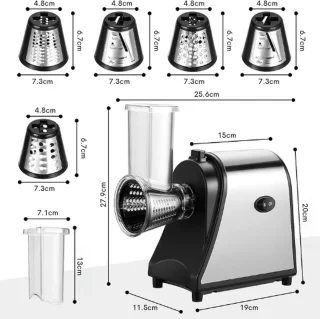 Elektrische Groentesnijder Hakmolen 550W Zilver/Zwart