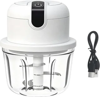 Elektrische groentesnijder met hakmolen - wit - 350 ml