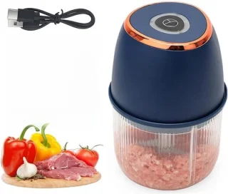 Elektrische groentesnijder mini donkerblauw