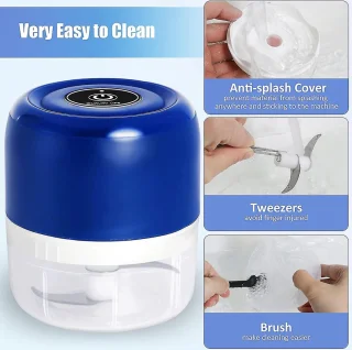 Elektrische Groentesnijder Mini Eiklopper Blauw 30W 250ml Draadloos