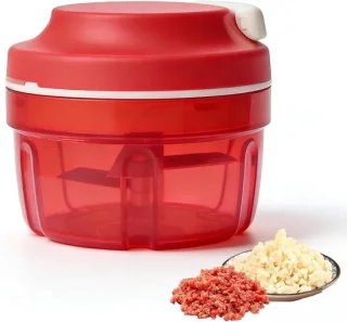 Elektrische groentesnijder - Rood - handmatige hakmolen voor keuken