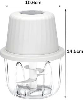Elektrische hakmolen USB 400ml 6-messen Wit