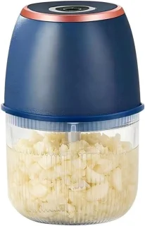 Elektrische mini-uiensnijder – blauw – 350 ml