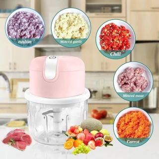 Elektrische mini-uiensnijder USB 250ml roze