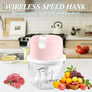 Elektrische mini-uiensnijder USB 250ml roze