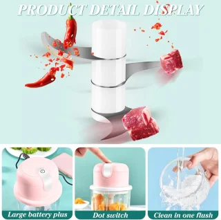 Elektrische mini-uiensnijder USB 250ml roze