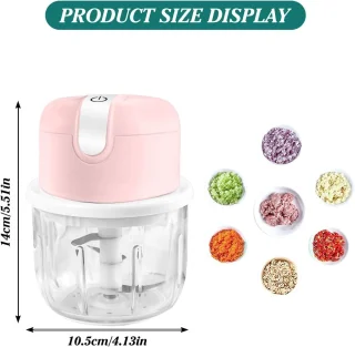 Elektrische mini-uiensnijder USB 250ml roze