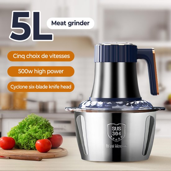 Elektrische Vleesmolen 5L 500W Roestvrij Staal review