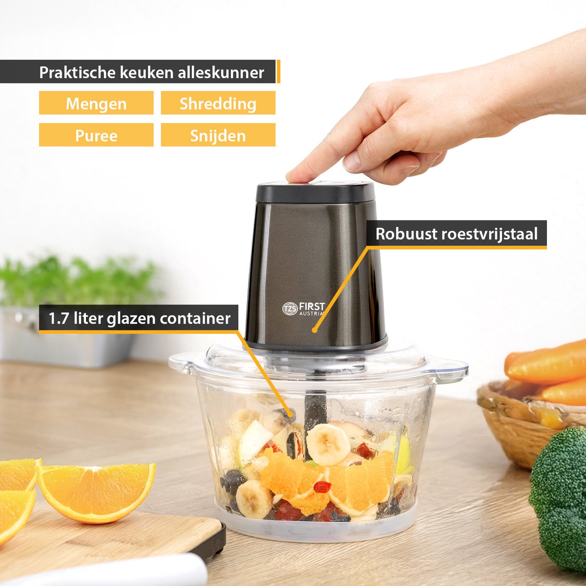 Wat vinden we goed aan de First Austria TZS Versnipperaar 500W Grijs