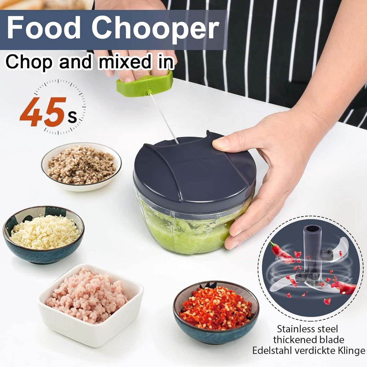 Wat vinden we goed aan de Groentehakker Handmatig Uiensnijder Hakmolen