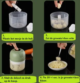 Hakmolen Food Chopper 250 ml RVS mesjes