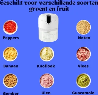 Hakmolen USB Oplaadbaar Mini 250ml Wit