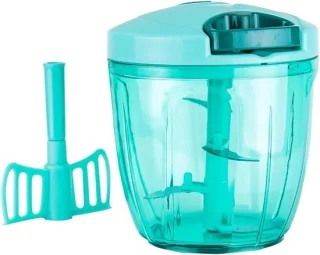 Handmatige keuken chopper - groente snijder - 900 ml - blauw