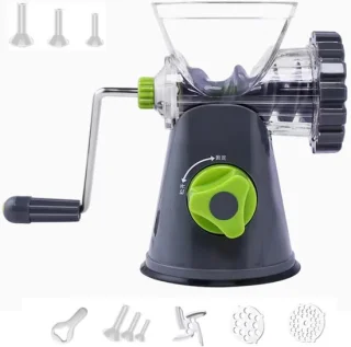 Handmatige vleesmolen set met gebakopzetstuk