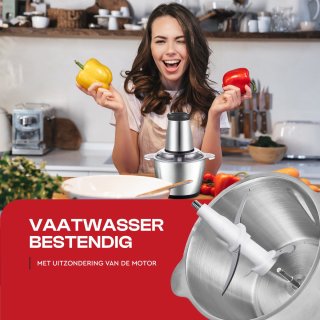 HGMD Elektrische Hakmolen 1,8L RVS Kom 300W