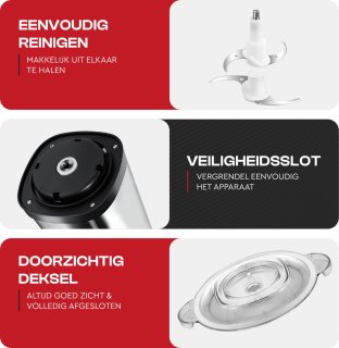 HGMD Elektrische Hakmolen 1,8L RVS Kom 300W