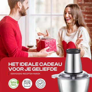 HGMD Elektrische Hakmolen 1,8L RVS Kom 300W