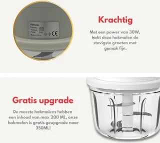 Keukenvriend © Hakmolen Set 350ml + 250ml + 100ml USB Oplaadbaar