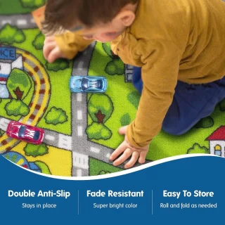 Kindertapijt Speelmat Auto's en Treinen