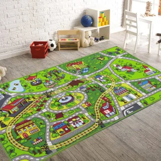 Kindertapijt Speelmat Auto's en Treinen
