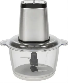 KIRA® Hakmolen - Elektrische Hakmolen - 1.7L - Krachtige 500W Motor - Vaatwasserbestendig - Voor Groenten, Noten & Kruiden - Zilver - 18cm x 22cm x 24cm