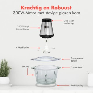 KitchenBrothers Hakmolen Elektrisch 300W 1,8L