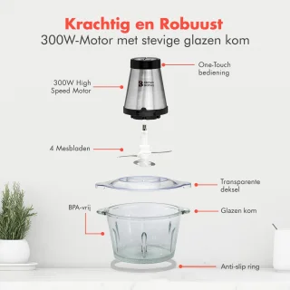 KitchenBrothers Hakmolen Elektrisch 300W 1,8L