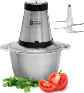 KitchenBrothers Hakmolen Elektrisch 300W 1,8L RVS Kom