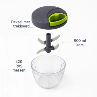 Lumitex Groentehakker 900 ml handmatig