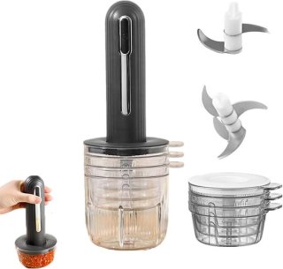 Snel, compact en praktisch: de Merkloos Elektrische Knoflookmixer in het zwart