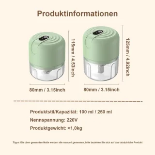 Merkloos Elektrische mini hakmolen 250 ml wit