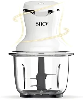 Mini chopper met glazen container en éénhandbediening