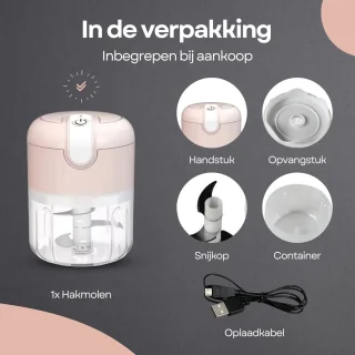 Mini Electrische Hakmolen Roze - Keukenmachine
