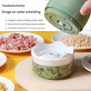 Mini Elektrische Knoflookhakker 250ml - Blauwgroen