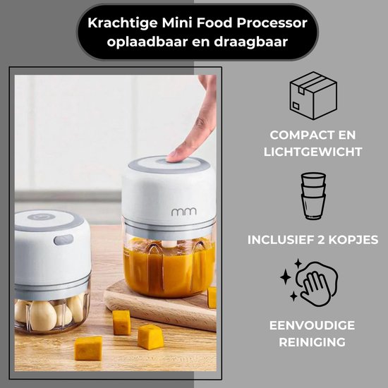 Klein apparaat, grote hulp: de oplaadbare Mini Food Processor