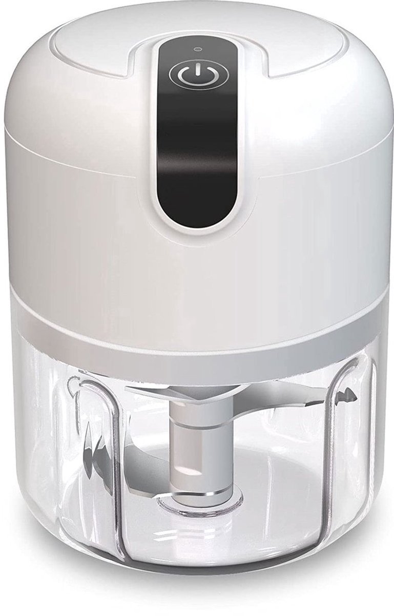De Mini Hakmolen 250ml Draadloos USB Oplaadbaar Wit in één oogopslag