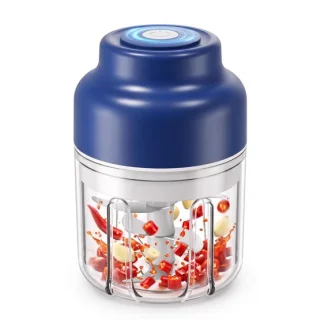 Mini-hakmolen 320 ml roestvrij staal - USB-elektrische groentesnijder - ShopVlot