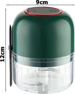Mini Hakmolen Oplaadbaar 250ml Wit - Groentesnijder Groen