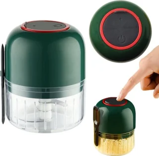 Mini Hakmolen Oplaadbaar 250ml Wit - Groentesnijder Groen