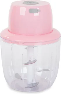 Mini Hakmolen Roze Draadloos 5 RVS Messen