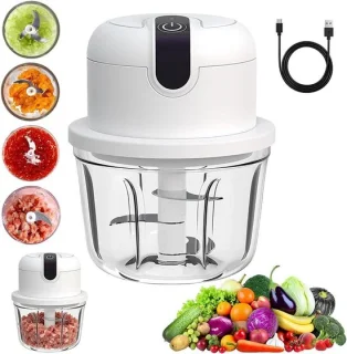 Mini keukenchopper elektrische hakker 350 ml wit