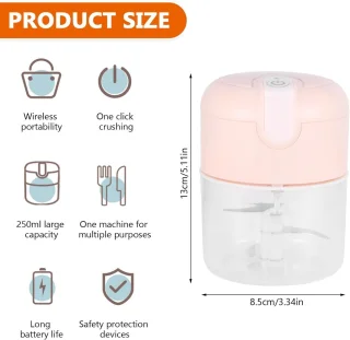 Mini knoflookhakmolen 250 ml - roze