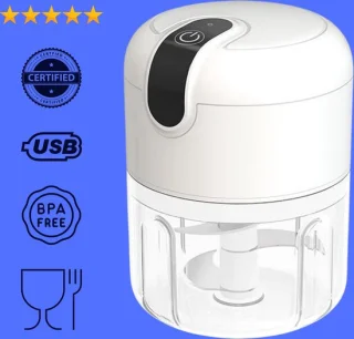 Mini USB Hakmolen Foodprocessor 250 ml RVS Messen